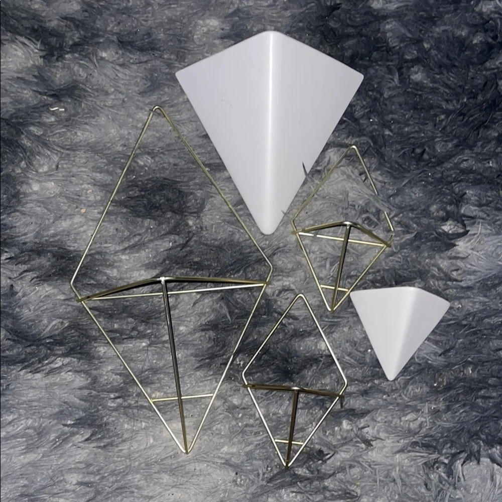 Umbra White and Gold Display Shelves Modern Wall Decor